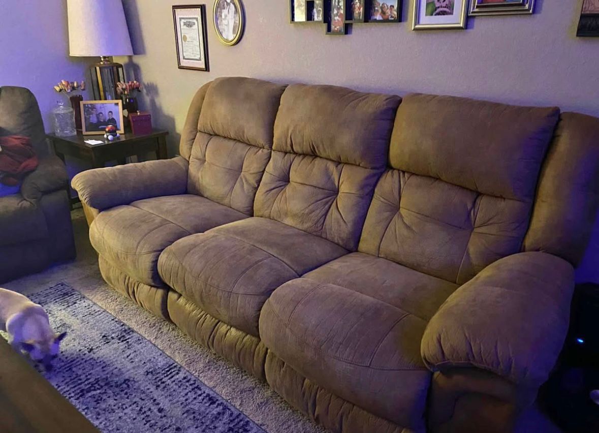Brown Reclining Sofa – Great Condition – $140OBO