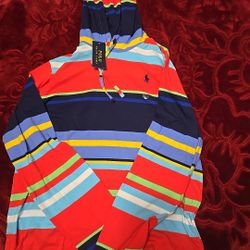 Mens Striped Colorblocked Long-Sleeve Hooded T-shirt by Polo Ralph Lauren
