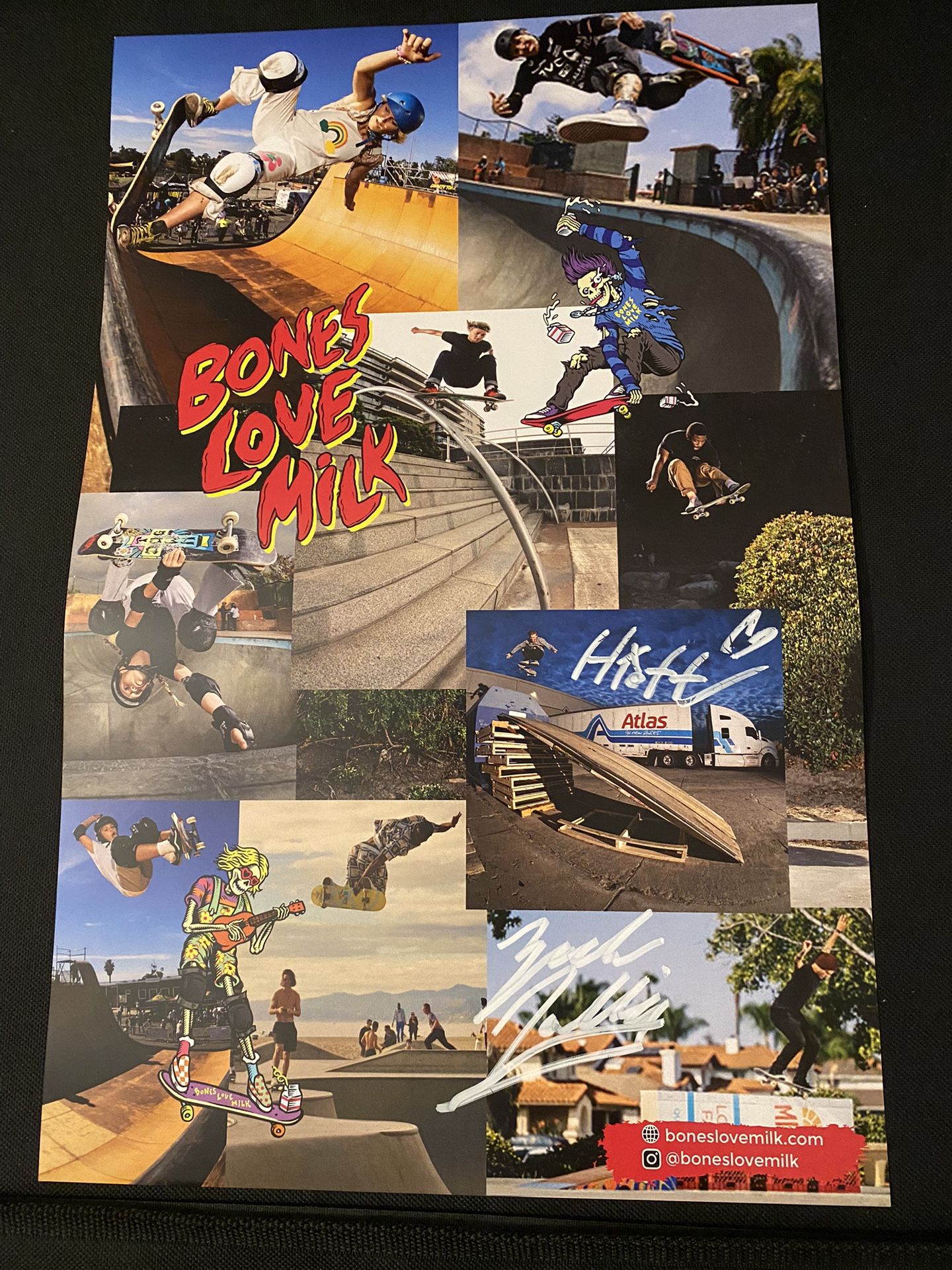 Bones Love Milk Powell Peralta Signed Poster Tony Hawk Christian Hosoi Vans Supreme