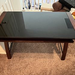 Wooden And Glass Desk
