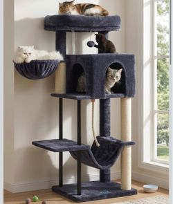 Cat Tree for Indoor Cats 43.3 inch Gray