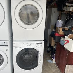 Kenmore and lg Washer and gas dryer Stackable W27 D31 H78 Washer 4.5 cu ft Dryer 7.3 cu ft 3 months warranty parts and labor only I can accommodate de