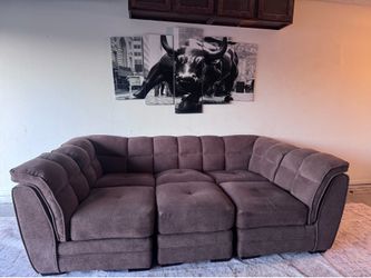 Brown modular sectional sofa couch sala