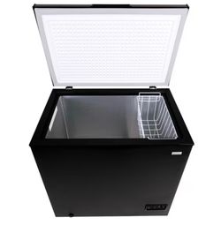 Black Chest Freezer with Wire Basket