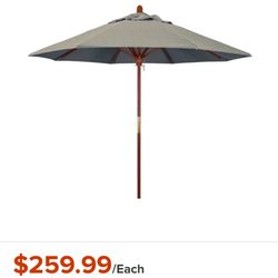 NEW! 9’ California Umbrella Color:Dove (light gray)