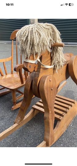 Rocking Horse Wooden w/ Saddle Seat