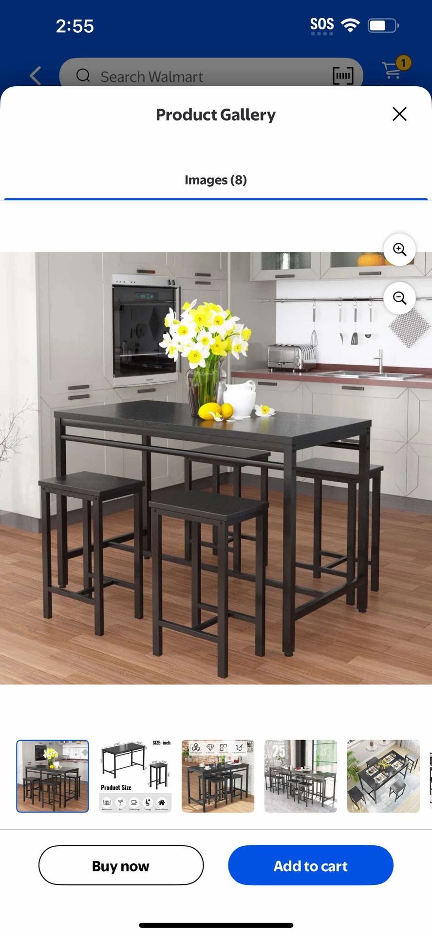 New in box AWQM Dining Bar Table Set for 4, Modern Counter Height Table and 4 Bar Stools, 5 Piece Bar Table and Chairs Set for Small Spaces, Apartment