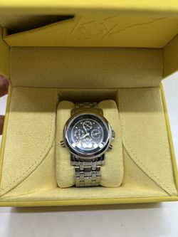 INVICTA Lunar Silver tone Dress Watch w/ Sapphire Crystal & Swiss Movt. Model 3019