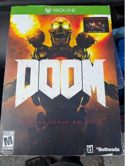 Doom: Collector's Edition Microsoft Xbox One 2016 STATUE Still in box