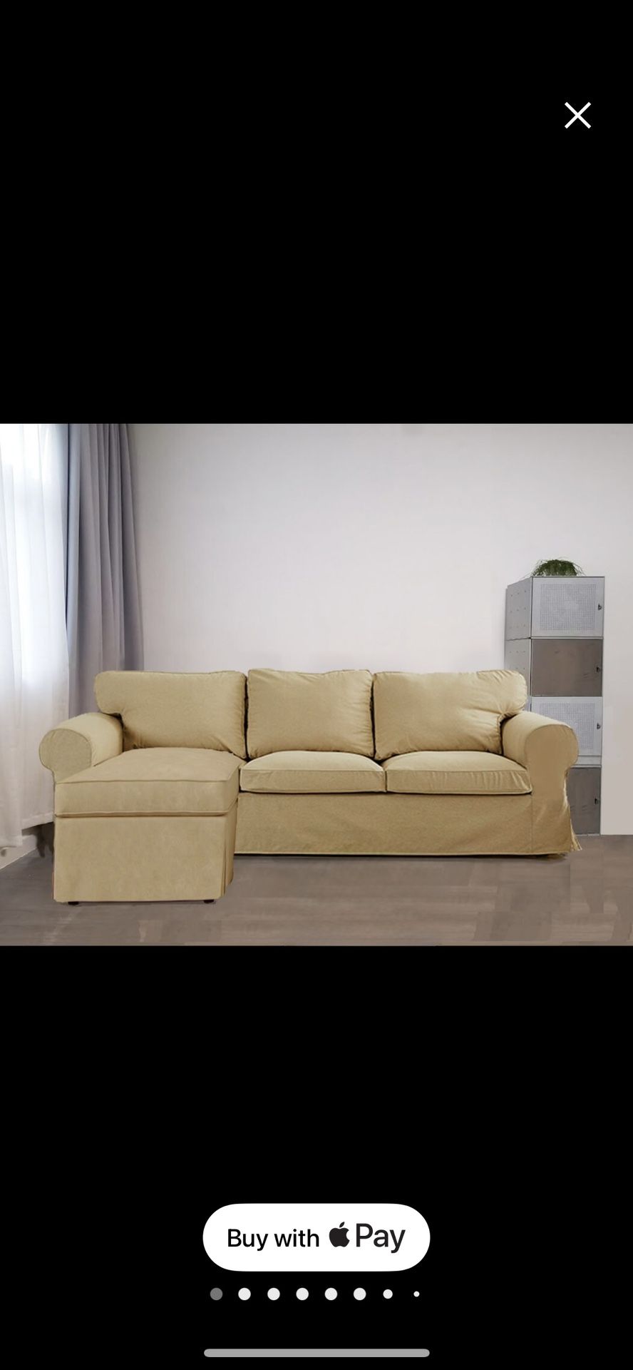 Black L Shaped Sectional Cover for Ektorp 3 Seat with Chaise Lounge, Custom made to fit Ektorp (IKEA Brand), Ektorp Replacement Sofa Cover, Slipcover
