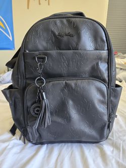 Itzy Ritzy Black Leather Diaper Bag