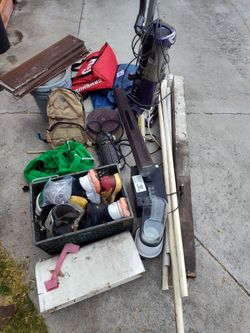 Free, Yes, it's available. Must want all. All only. Sony sound bar,  shark vacuum, 13m sneakers, 4x4 stumps, PVC, soft coolers, cement bucket