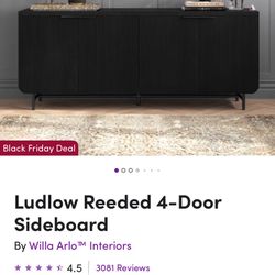 Wayfair - Ludlow Reeded 4-Door Sideboard, Console, Cabinet, Buffet Table