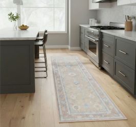 2.5'x7' Ruggable Washable Grace Runner Rug Pink + Rug Pad