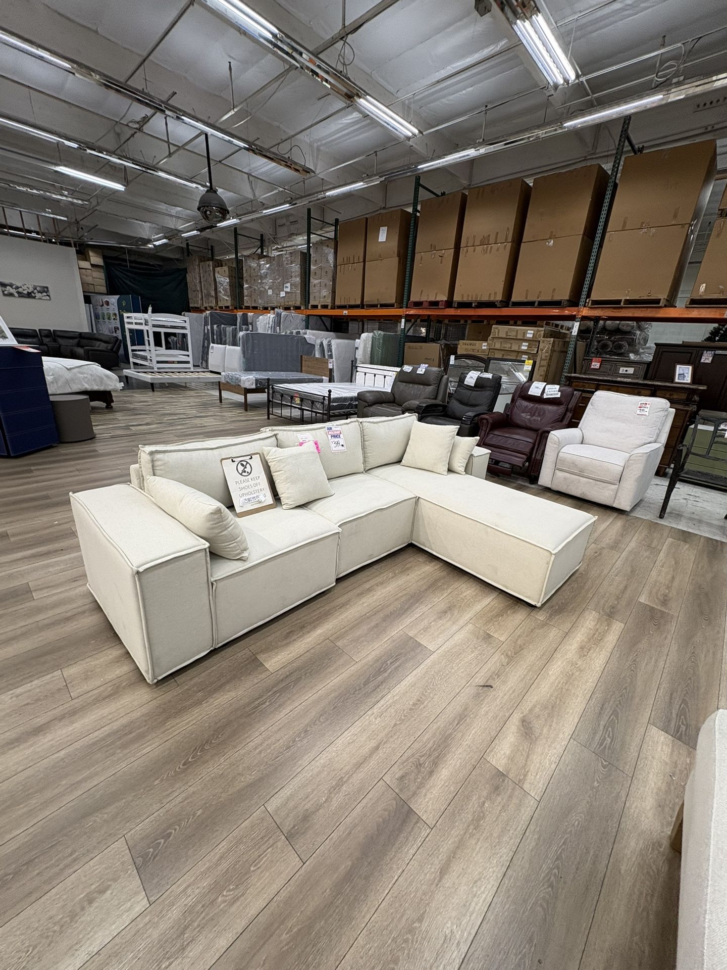 New BIEGE Sofa With Chaise