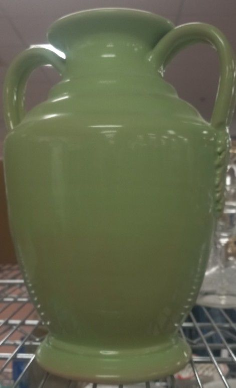 GLOBAL VIEW Large Green Vase. Sells For 100
