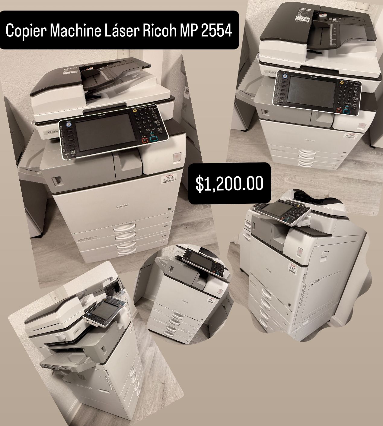 Copier Machine Láser Ricoh MP 2554 Monochromatic Printer