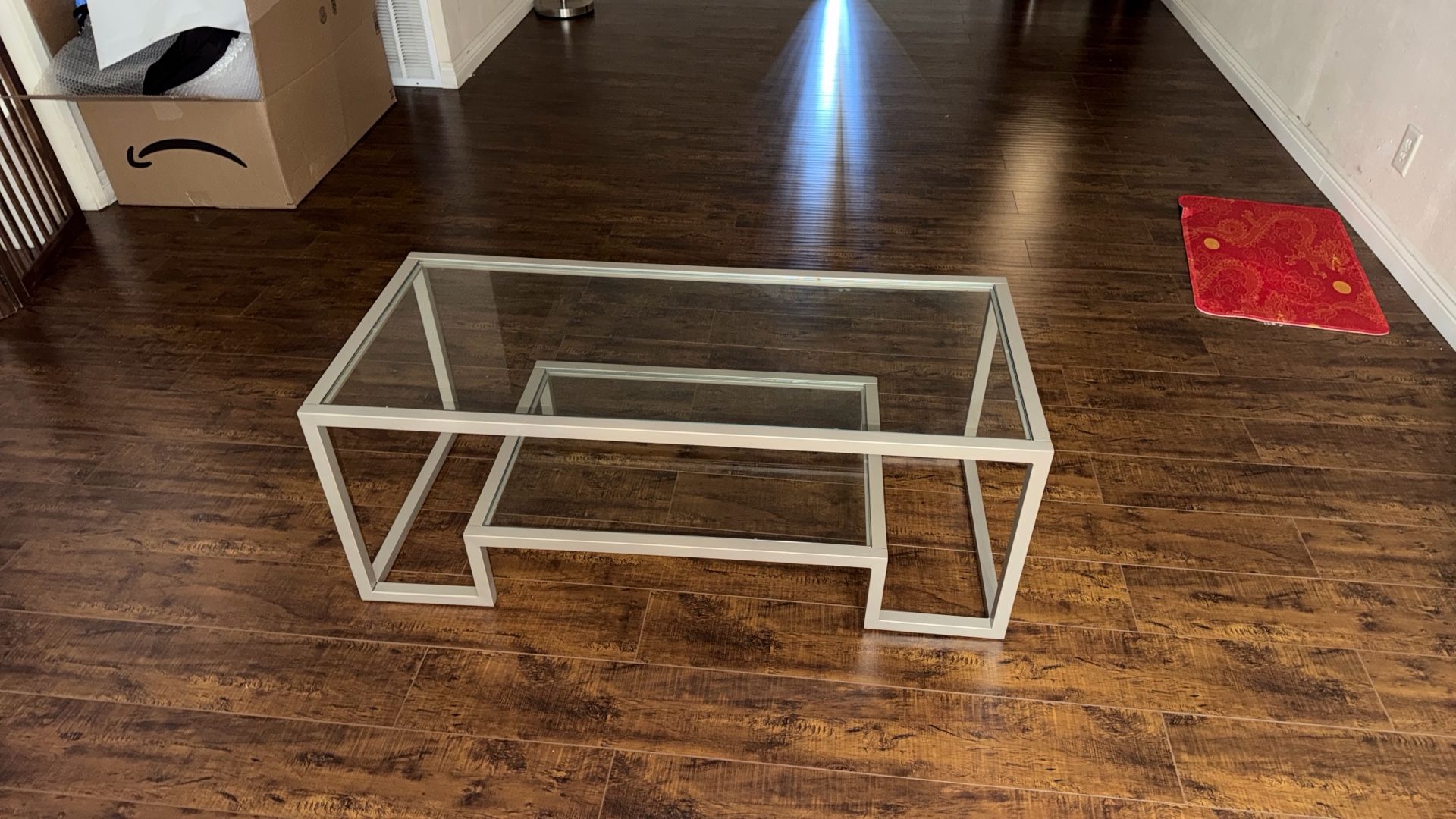 Coffee Table - Glass & Silver