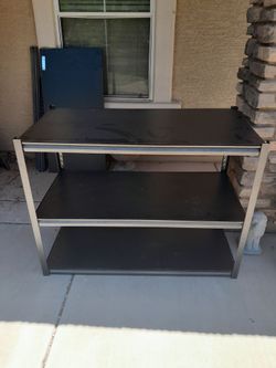 3 Tier Metal Utility Shelving Unit 48x24x36 Garage Shelves Read Description