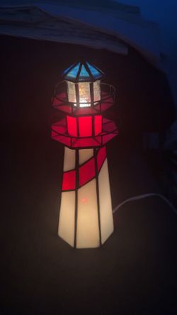 Wine Strip Dale Tiffany Stained Glass Lighthouse