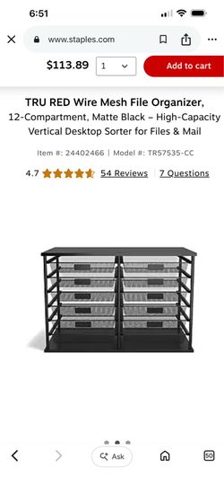 Brand New TRU RED Wire Mesh File Organizer,