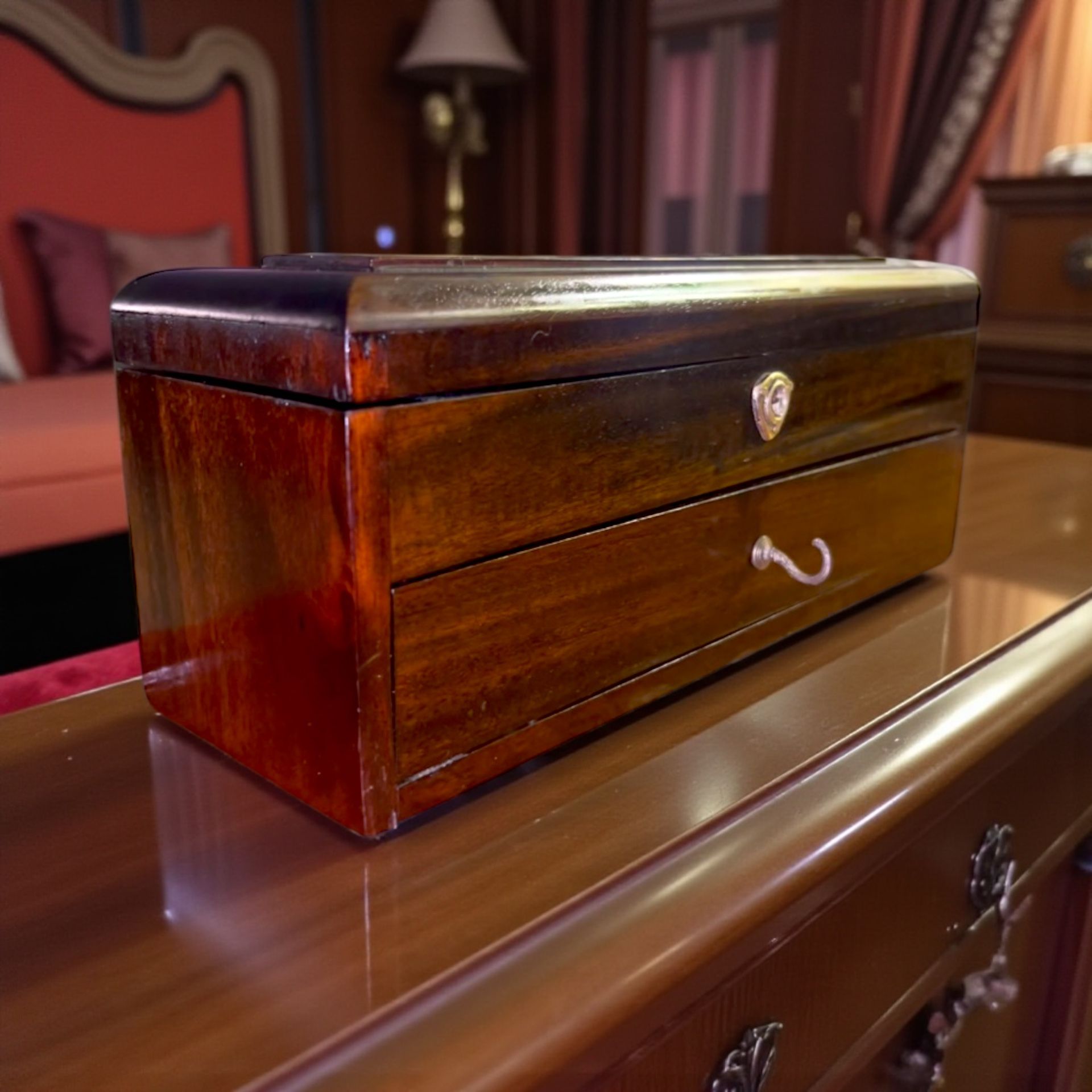 🪾Antique 19th Century Marquetry Wood Box with Drawer