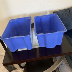 15”x11”x8” Two Blue Plastic Container Never Used