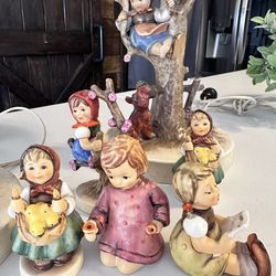 Goebel Hummel Figurines and 2 Signed Goebel Hummel Lamps
