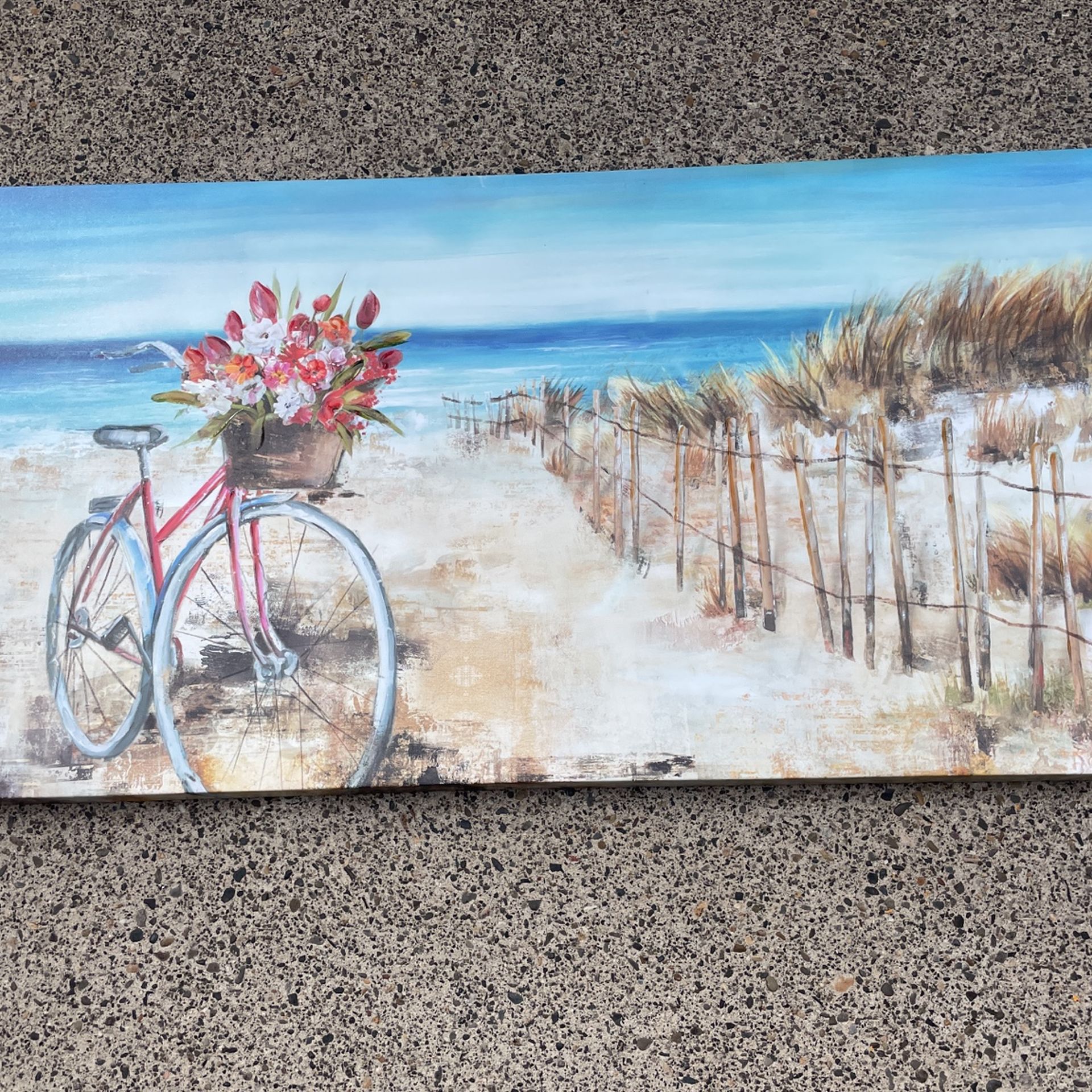 A Bicycle At The Beach Painting