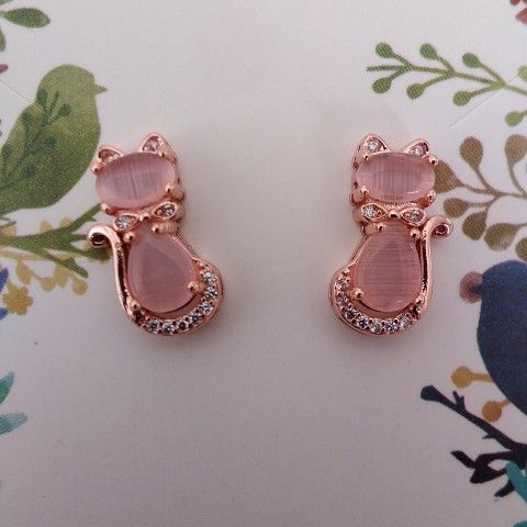 Pink Cat Earrings