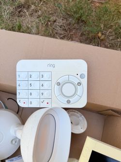 Ring Alarm Keypad, flood light camera, 11 contact sensors