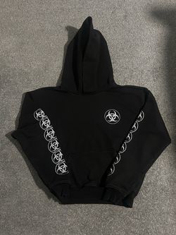 Black Biohazard Graphic Pullover Hoodie