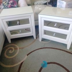 2 Night Stand With Glass Top Width 27 Depth 18 Hight 28 