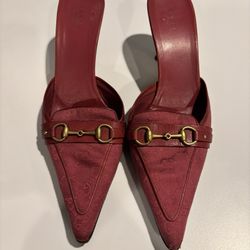GUCCI Red Denim GG Logo Shoes 10B