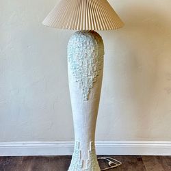 Vintage Sculptural Floor Lamp – Textured Ceramic Plaster – Mid Century Style - Post Modern