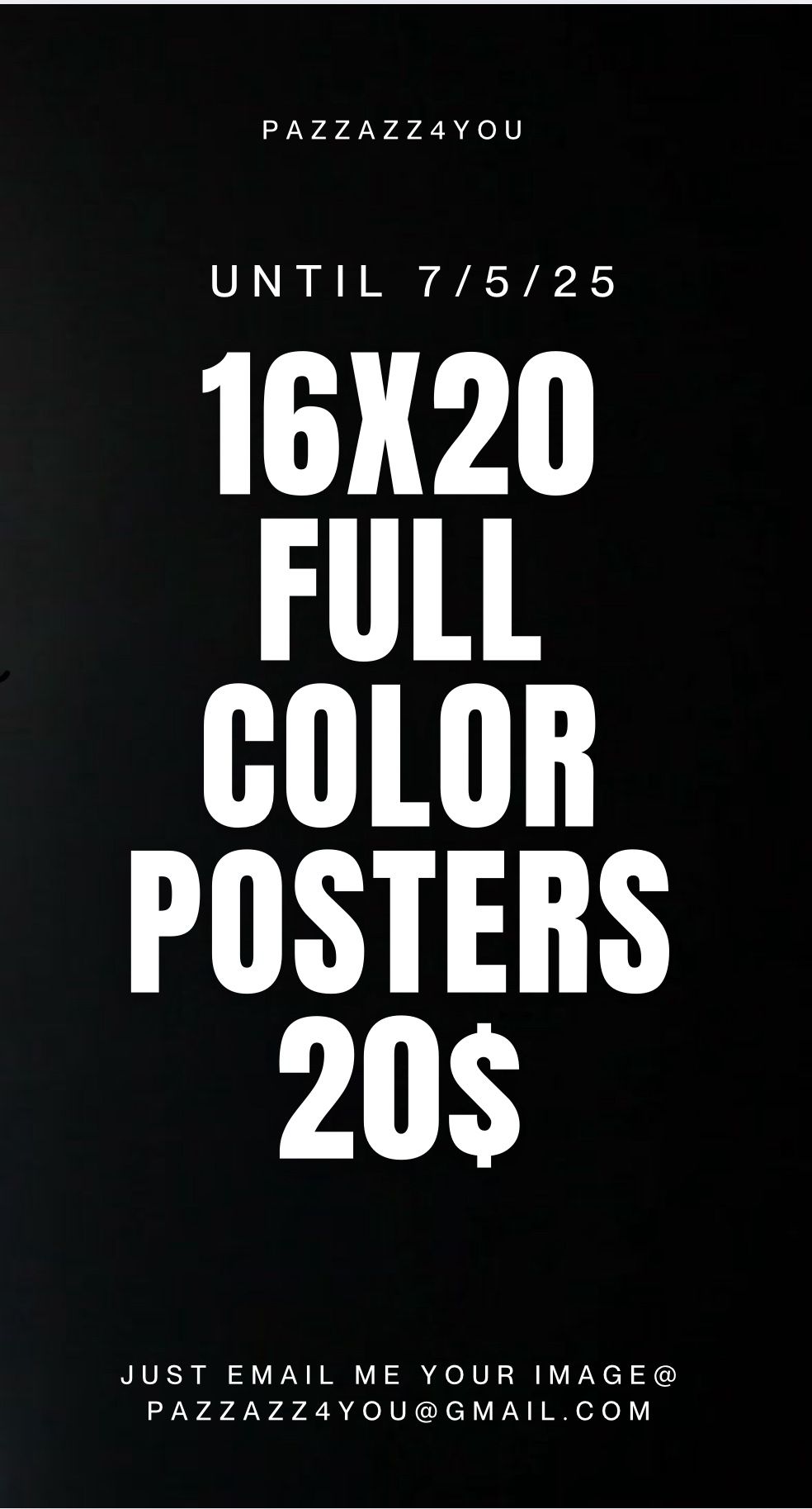 16 x 20 Full color photo posters