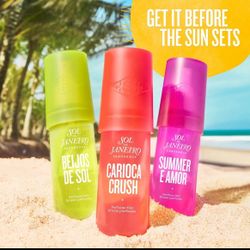 Sol de Janeiro Perfume Mist Carioca Crush Summer E Amor Beijos De Sol Set 3 NEW