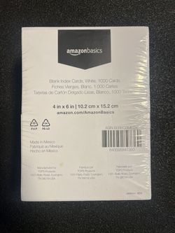 Amazon Basics Blank Index Cards, White, 4" x 6", 1000 Count (Pack of 2) 