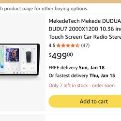 Meketech DUDUA 2000x1200 10.36in Apple Play Screen 