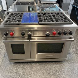Stainless Steel Wolf 48 Inch Range Stove Dual Fuel 6 Burners 