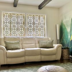 Genuine Leather reclining sofa couch and matching loveseat set