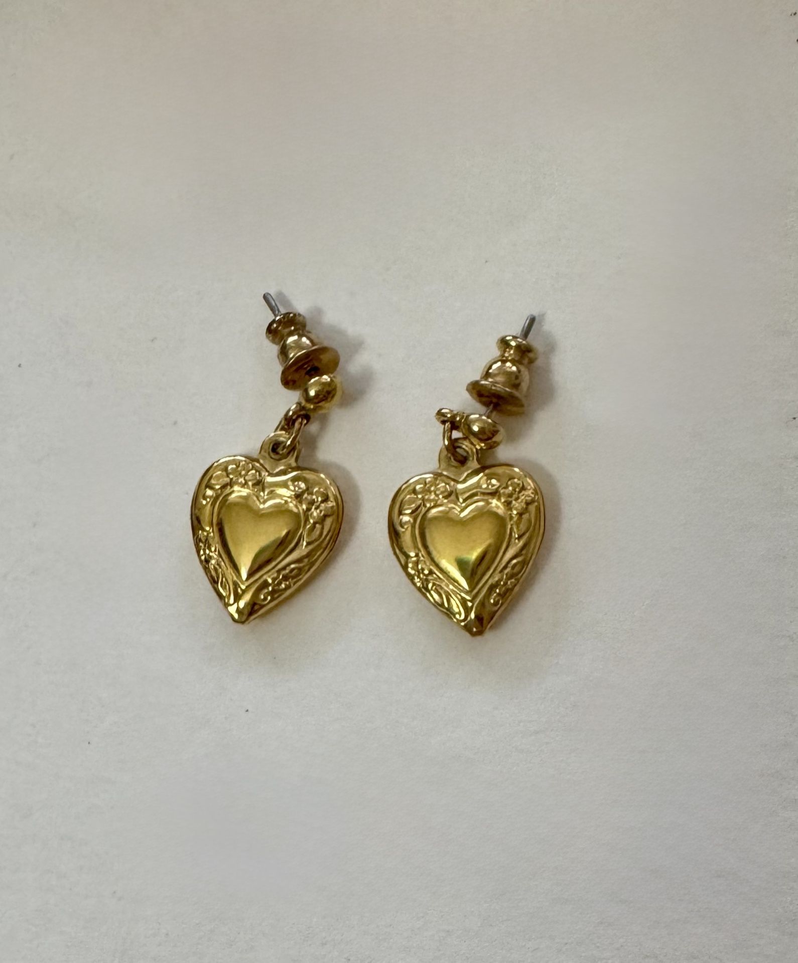 10k Gold Plated Heart “Locket” Earrings