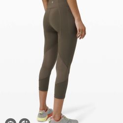 Lululemon Pace Rival Crop Leggings Olive Green