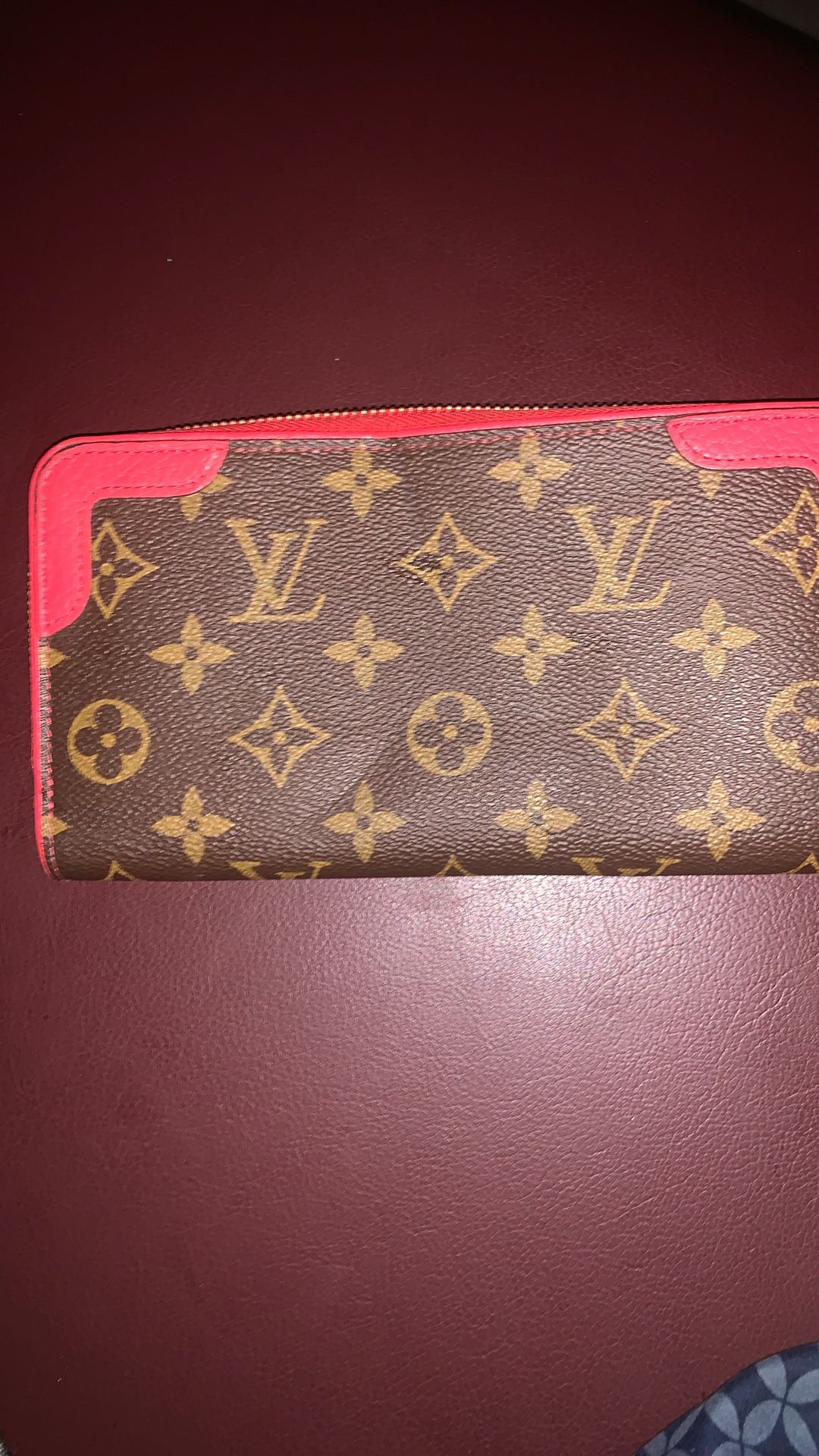 Louis Vuitton Zippy Wallet Retiro M61854 Monogram Canvas Brown Red