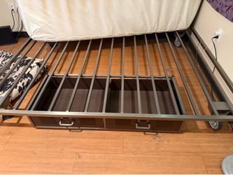 Pottery barn queen locker storage bed frame