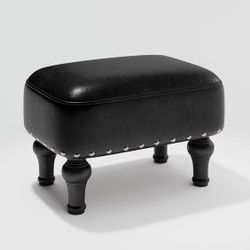 Ottman Leather Foot Rest Black 