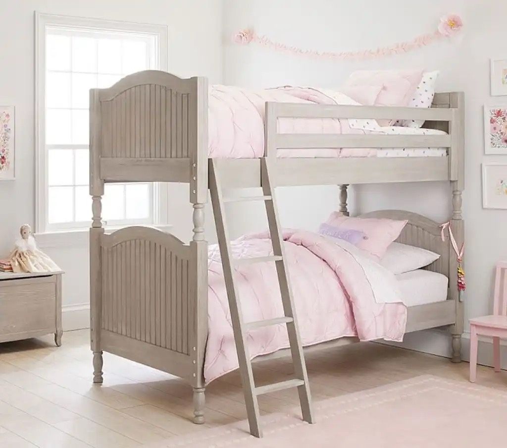Pottery Barn Bunk Bed White Memory Foam Mattresses Included for Sale in
