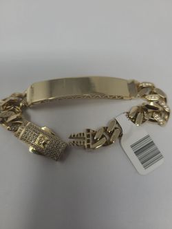 14K YG ID BRACELET