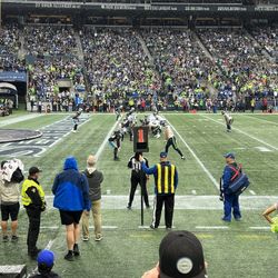 Seahawks vs. Minnesota Vikings (Section 113, Row C, only 3 rows from the field!)