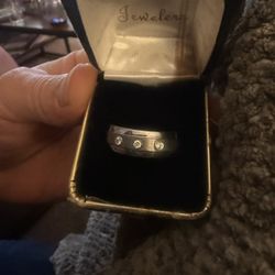 Tungsten Ring With Diamonds 